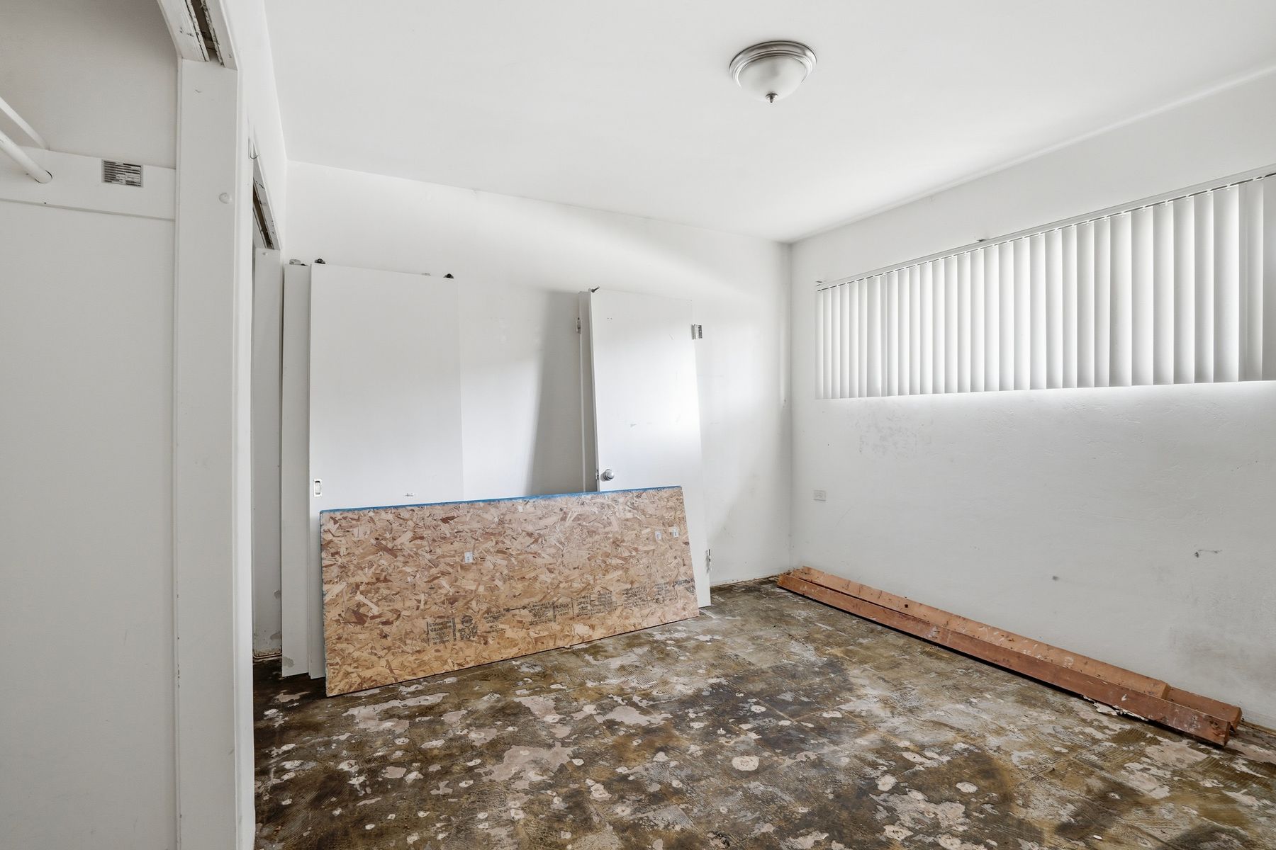 Long view across living and kitchen